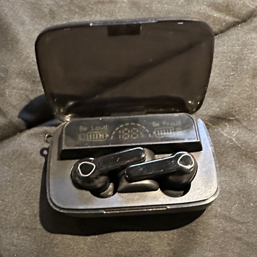 Black Wireless Earbuds with Charging Case
